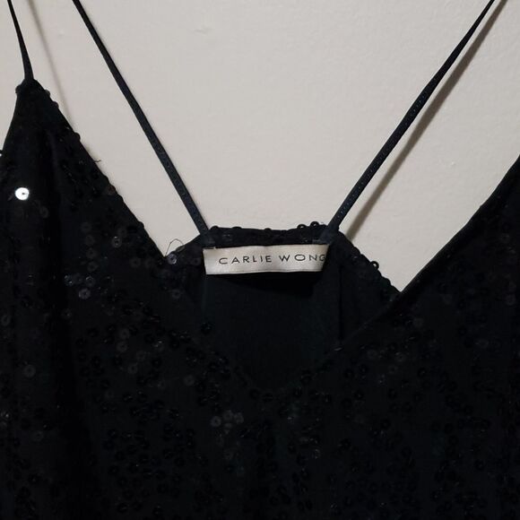 Slow FASHION made in vancouver Carlie Wong Sequin Bustier Top Size small black - Picture 3 of 4